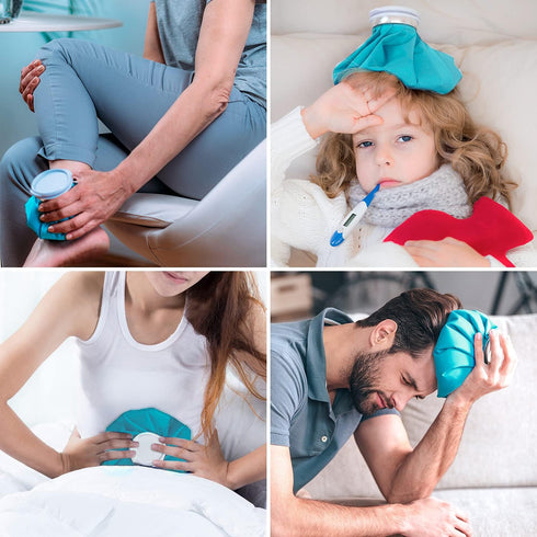 Ice Pack for Injuries Reusable: Ohuhu 3 Packs Ice Cold Packs Ice Bag Hot Water Hot & Cold Therapy Pain Relief for Knee Leg Injury No-Leak Breathab...