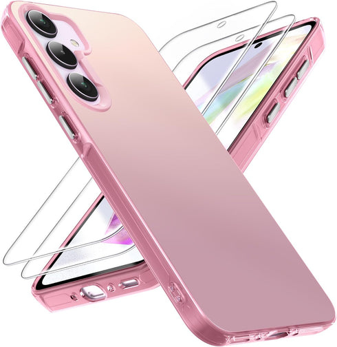 Dssairo for samsung galaxy a35 5g phone case,with 2 pack Tempered Glass Screen Protector?18FT Drop Resistant Matte Back Cover Shockproof Slim Fit ...