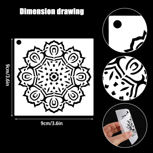 56 Pack (3.6x3.6 inch) Stencils for Painting, Reusable Mandala Dot Painting Stencils for DIY Rock Murals Art Projects...