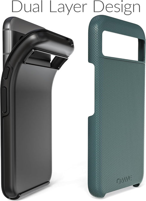 Crave Dual Guard for Google Pixel 8a Case, Shockproof Protection Dual Layer Case for Google Pixel 8a - Forest Green...