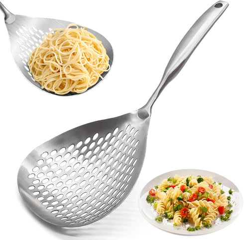 KAYCROWN Skimmer Slotted Spoon, 304 Stainless Steel Ladle/Strainer for Cooking and Frying, Pasta Strainer/Frying Spoon for Kitchen and Colander...