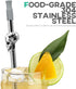 Homestia Stainless Steel Straw, 10.5'' Food Grade Reusable Metal Drinking Straws with 1 Cleaning Brush and Carry Pouch for Smoothie, Milkshake, Co...