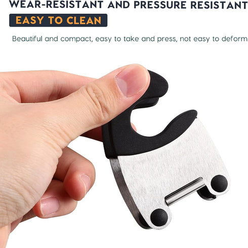 DOITOOL 2pcs Pot Clip Holder Utensil Pot Clip Spoon Rest Stainless Steel Kitchen Gadget for Restaurant Home Utensil Rest (Black)...