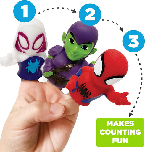 Spidey & His Amazing Friends 10 Piece Finger Puppet Set - Party Favors, Educational, Bath Toys, Floating Pool Toys, Beach Toys, Finger Toys, Playt...