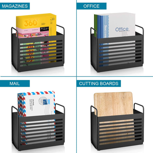 Magazine Rack, Magazine File Holder Mail Organizer Folder Organizer Bin for Magazines, Books, Newspapers, Tablets in Home, Office, Black...