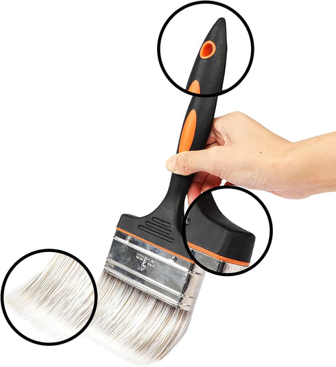 4" Large Paint Brush, Soft Tip Paint Brushes for Walls, Brush for Painting, Quick Decking, Fence, Walls and Furniture Paint Application for Painti...