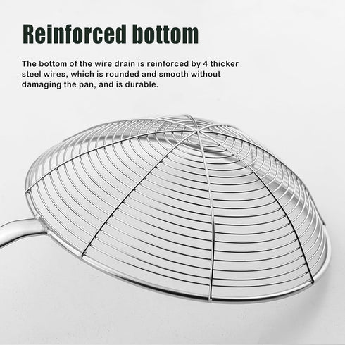 Spider Strainer, Skimmer Spoons, 6.3 Inch Spider Strainer Skimmer Ladle for Cooking and Frying, Cooking Utensils Frying Spoon with Wooden Handle, ...