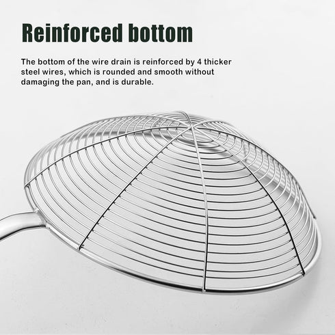 Spider Strainer, Cooking Spider,7.9-inch Extra Large Spider Spoon with Wood Handle, Stainless Steel Spider Cooking Utensil for Cooking and Frying...