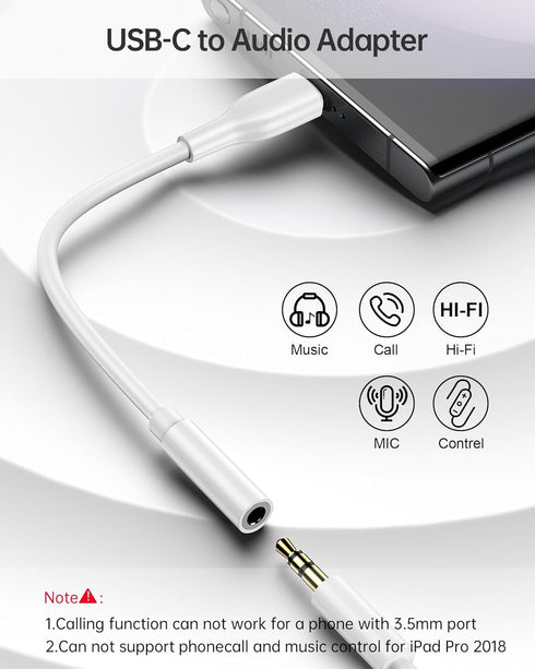 AILKIN USB C to 3.5mm Audio Jack Adapter, 2Pack Aux Cord to iPhone 15 Pro Max Dongle Headphone Jack Adapter with Microphone, Apple Adapter Headpho...
