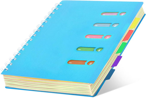Yoment 5 Subject Notebook College Ruled Spiral Notebook 5x7 with Removable Dividers 270 Pages Notebooks for Work Multi Subject Notebook with 5 Tab...