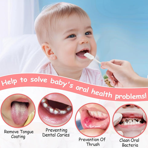 60PCS Baby Tongue Cleaner & 1PCS Finger Toothbrush Infant Mouth Cleaner Newborn Gum Cleaner Disposable Infant Oral Clean Stick Dental Care for 0-3...