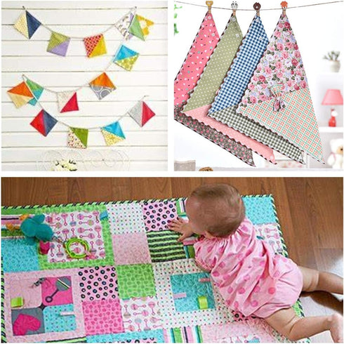 14 Pieces Assorted 7 Designs Square Fabric Bundles Sewing Square Patchwork Precut Fabric Scraps for DIY Quilting Applique Doll Dress Making (Purpl...
