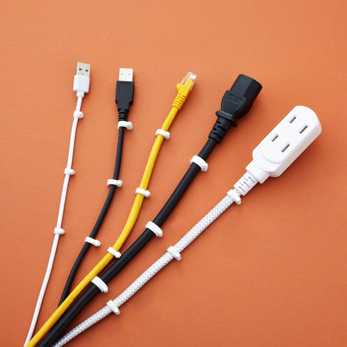 Juvale 500-Pack Round Cable Wire Clips for Wall Mounting, Extension Cord Holders, and Cable Management Staples in 5 Sizes for RJ45 Ethernet Connec...