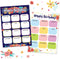 Spakon 2 Pack Floral Birthday Poster Chart for Classroom 12.4 x 17.5 Inch Happy Birthday Decoration Birthday Calendar Poster Chart Classroom Decor...