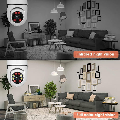 360° Security Cameras Wireless Outdoor, 2.4GHz & 5GHz WiFi Light Bulb1080p Security Camera Wireless Light Socket Smart Cameras for Home Security, ...
