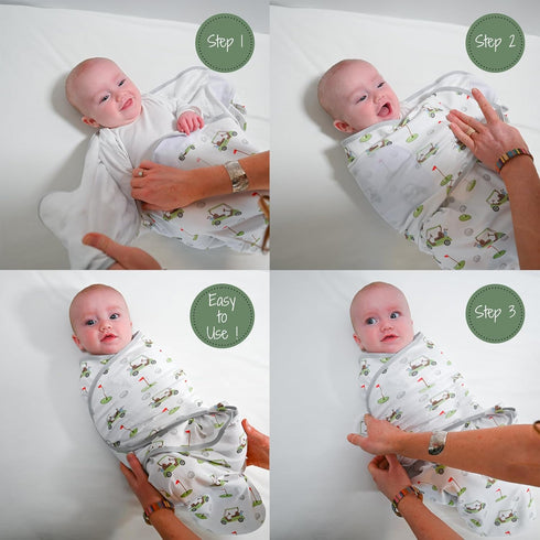 Baby Swaddles, 100% Organic Cotton Swaddles for Newborns Boys and Girls, 0-3 Months Baby Swaddle Sacks with Easy Change Zipper, Velcro Swaddle Neu...