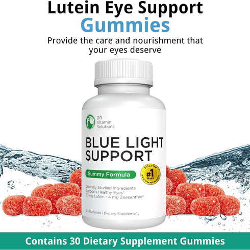Dr Vitamin Blue Light Support, Lutein Eye Gummies, Ideal Eye Health Supplements, Nourishes and Protects Healthy Eyes with Zeaxanthin, AREDS 2 Gumm...