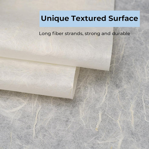 Rice Paper,HHZZMIAO 50 Sheets A4 Rice Paper Sheets, Mulberry Paper,Natural Fiber Rice Paper for decoupage,8.3x11.7in Natural Decoupage Tissue Pape...