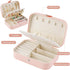 Travel Jewelry Box, PU Leather Small Jewelry Organizer for Women Girls, Double Layer Portable Mini Travel Case Display Storage Holder Boxes for St...