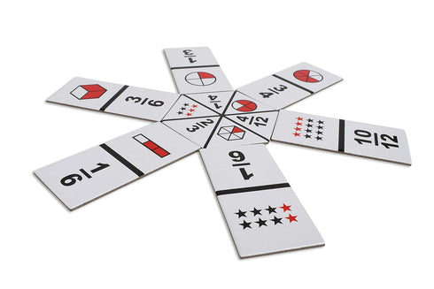 LEARNING ADVANTAGE The Original Fraction Dominoes - 49 Dominoes - Math Manipulative for Kids - Equate, Add and Subtract Fractions...
