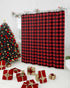 Vandarllin Extra Long 72x84 Inches Shower Curtain Washable,Water Repellent,Rustic Red Black Buffalo Check Plaid Pattern Print...