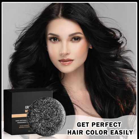 2PCS Gray Hair Reverse Bar Black Soap Bar Shampoo Bars for Gray Hair Coverage Reverse Bar Soap Darkening Shampoo Soap for Women Men...