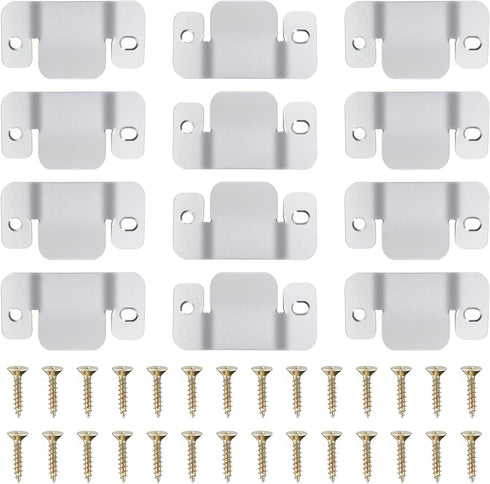 DEEPDREAM 12 Pcs Sectional Couch Connectors Metal Couch Clips Sofa Connector Interlocking Furniture Connector with 28 Pcs Screws...
