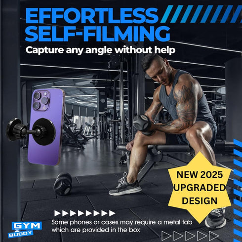 New 2025 Design stronger and more durable Gym Buddy Magnetic Phone Holder. Double sided adjustable and locking phone holder for gym or home use....