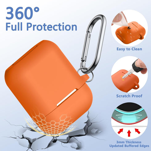 Lerobo Airpods Case Cover, with Cleaner Kit and Magnetic Airpod Strap Anti-Lost Cord Sports Lanyard,Soft Slicone Cover Compatible with Apple AirPo...