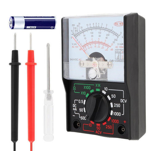 Mini Analog Multimeter Electric AC/DC Current OHM Decibels Voltage Voltmeter Ammeter with Test Leads, AA Battery Included...