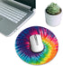 Cool Tie Dye Art Round Mouse Pad Small Gaming Mousepad Desk Mat Stitched Edges 8 X 8 Inch for Home Office...