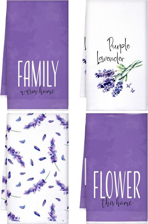 Bencailor 4 Pcs Sunflower Kitchen Towels Decorative Dish Towels Funny Hand Towel Absorbent Kitchen Cloths Buffalo Plaid Tea Towels Housewarming Gi...