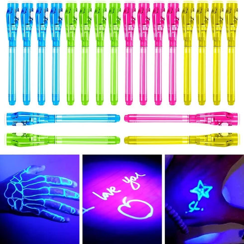 20 Pieces Invisible Ink Pen with UV Light Spy Pen Magic Marker for Kids Party Favors Ideas Gifts Easter Day Halloween Christmas Gifts...