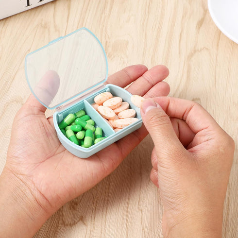 Sibba Pill Organizer Box Case 2 PCS Waterproof Travel Medicines Container Purse Essentials Small Cute Fish Oil Holder Supplements Mini Pillbox Dis...