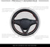 Micro Fiber Leather Steering Wheel Cover, DIY Sewing with Needle & Thread, Breathable Anti-Slip Car Steering Wheel Protector, Universal 15 Inch Au...