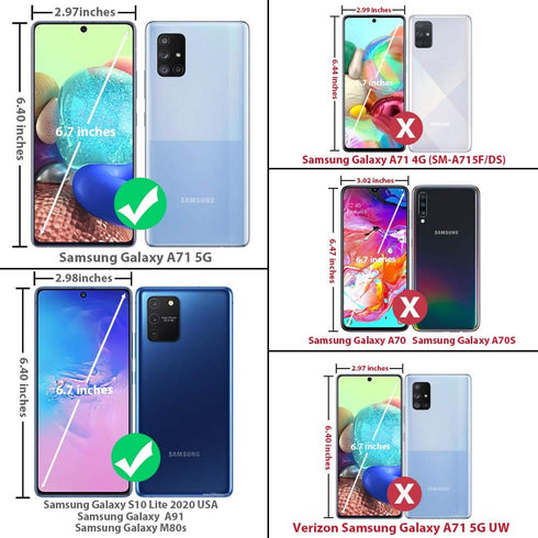TJS Phone Case Compatible with Samsung Galaxy A71 5G/A91/M80s (Not Fit Galaxy A71 4G/Verizon Galaxy A71 5G UW), with [Tempered Glass Screen Protec...