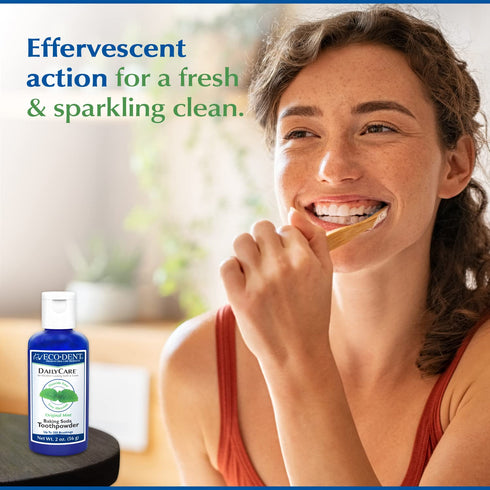 Eco-Dent DailyCare Baking Soda Toothpowder, Original Mint - SLS & Fluoride-Free Toothpaste Powder with Minerals & Essential Oils, Toothpaste Alter...