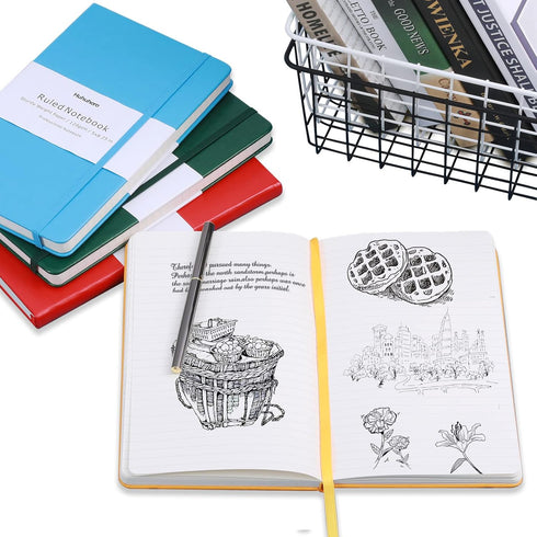 Huhuhero Notebook Journal, Lined Ruled Journal, Hardcover 120Gsm Premium Thick Paper with Faux Leather Notebook for Journaling Writing Note Taking...