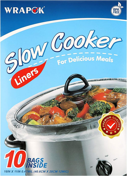 Slow Cooker Liners Kitchen Disposable Cooking Bags BPA Free for Oval or Round Pot, Small Size 11 x 16 Inch, Fits 1 to 3 Quarts - 1 Pack (10 Bags T...