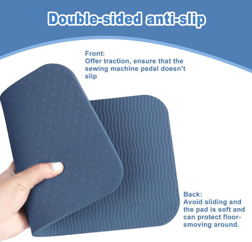Sewing Machine Pedal Footrest Mat, 13.4x6.7 Inch Waterproof Sewing Machine Foot Pedal Pad Non Slip Skid Sewing Machine Muffling Mat Accessories fo...