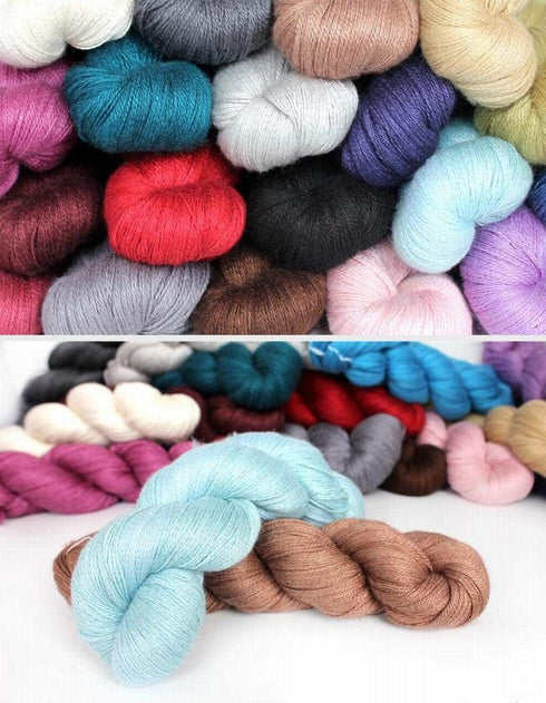 Lotus Yarns Silky Cashmere Fingering Weight Knitting Yarn Skein Shiny Soft and Breathable Crochet Yarn, Great for Shawl, Scarves, Top and Craft Pr...