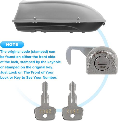 2802 X-Cargo Roof Rack Key,XCargo Luggage Roof Replacement Key for Sears XCargo Karrite Sport Rack Carriers,Karrite Ski Bike xcargo Carrier Skylin...
