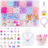 900pcs Mermaid Bracelet Making Kit for Girls with Pearl Beads Starfish Shell Girls Pink& Purple Mermaid Butterfly Beads for Jewelry Making Assorte...