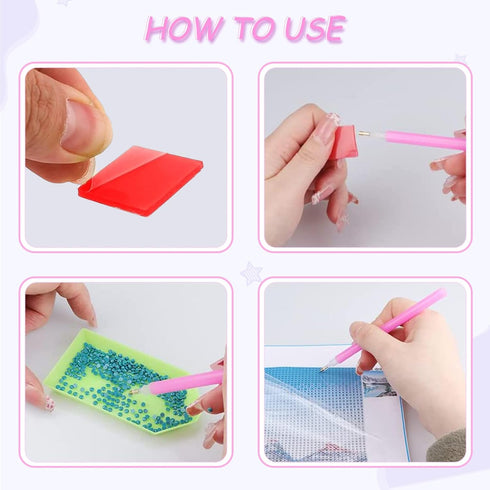 Ninonly 96 Pcs Diamond Painting Glue Clay Wax, DIY 5D Diamond Art Accessories Tools Supplies Set with Storage Box, 6 Colors...