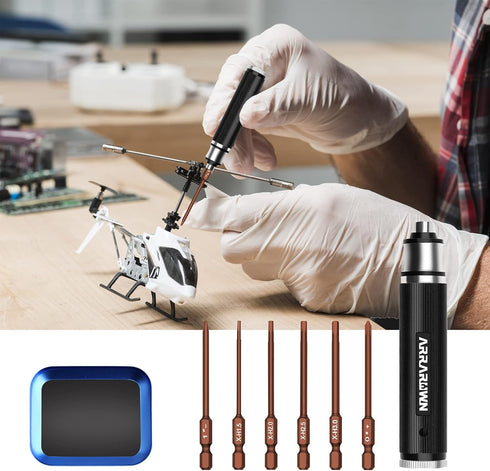 9Pcs RC Car Tool Kit 6 in 1 Hex Screwdriver Set with Tray,Cross Wrench Hobby Repair Tool Kit Compatible with Most of RC Cars Truck Buggy Truggy Ra...