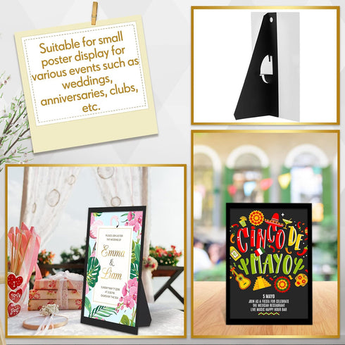 12 Pack 10 Inch Poster Stand Self Stick Easel Back Poster Board Stand Convenient Peel and Stick Self Adhesive Easels Display Cardboard Sign Stand ...