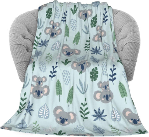 Delerain Cute Koalas Soft Throw Blanket 40"x50" Lightweight Flannel Fleece Blanket for Couch Bed Sofa Travelling Camping for Kids Adults...