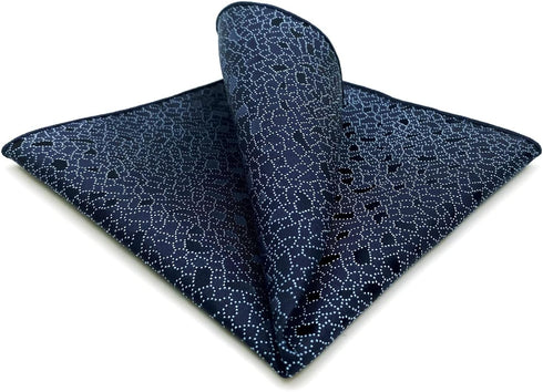 S&W SHLAX&WING Pocket Squares for Men Dark Blue Grooms Wedding...