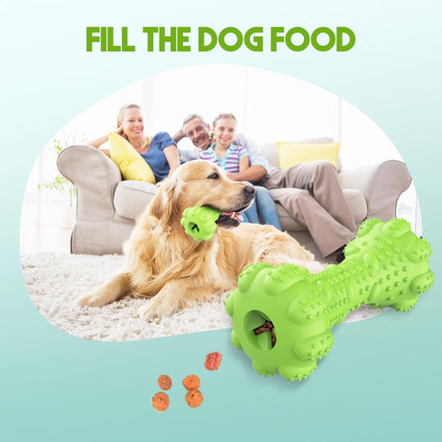 Dog Chew Toys for Aggressive Chewers, Tough Indestructible Dog Toys with Bleef Flavor Interactive Dog Toys Natural Rubber Squeaky Dog Food Toys Ch...