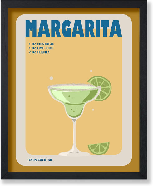 Poster Master Margarita Poster - Retro Cocktail Recipe Print - Alcohol Art - Cocktail Art - Preppy Art - Trendy Art - Chic Boho Art - Aesthetic Ki...